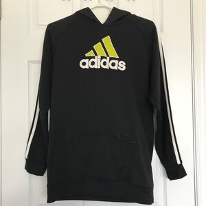 Adidas Pullover Hoodie Kids XL/Women's S/Men's M Black Neon Green Athletic